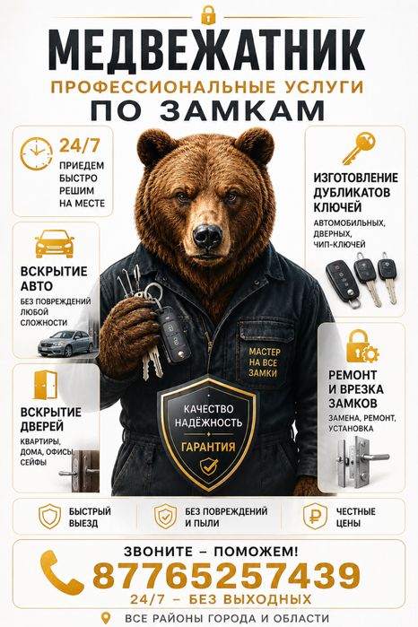 Вскрытие авто, автокөлікті ашу
