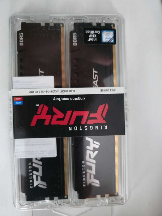 Memorie RAM Kingston Fury Beast DDR5,32GB(2x16),6000MHz,CL40