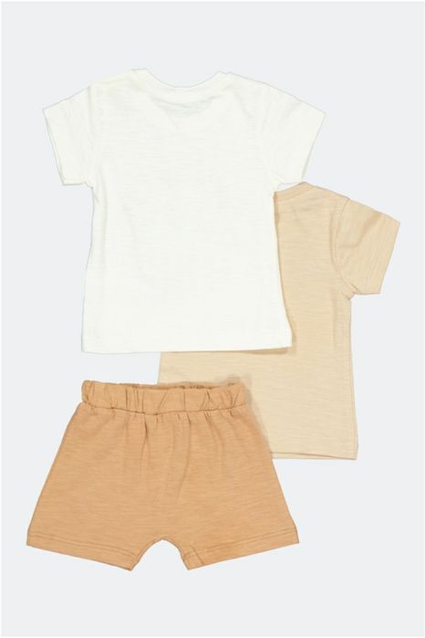 Necixs, Set 3 piese, unisex, bumbac, Bej