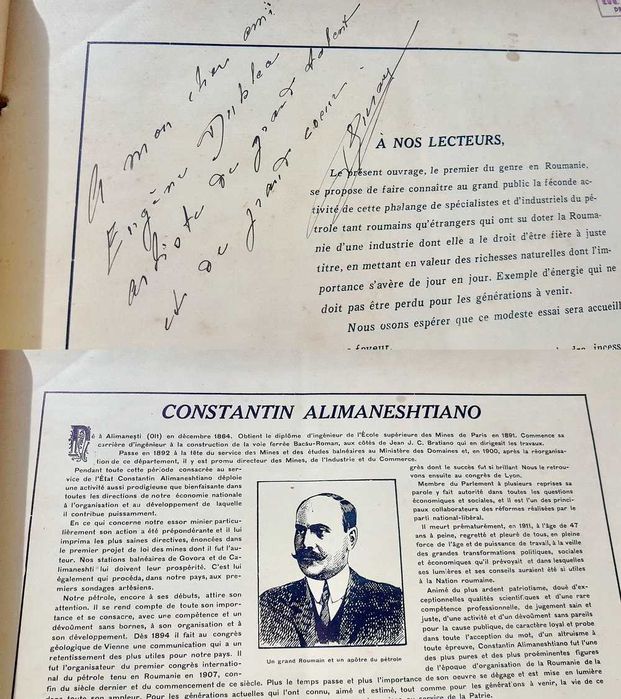 F257-I-Album rar Romania veche-PETROLUL NOSTRU 1928 cu AUTOGRAF Romania petroliera. 66 Siluete ale oamenilor de seama din domeniu.