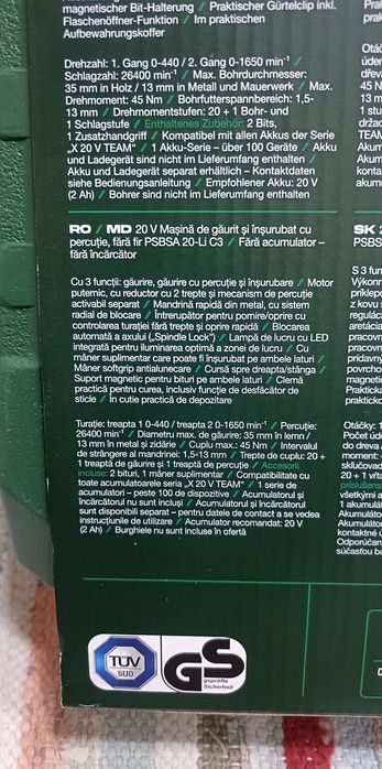 De vînzare bormașină cu percuție pe acumulator..