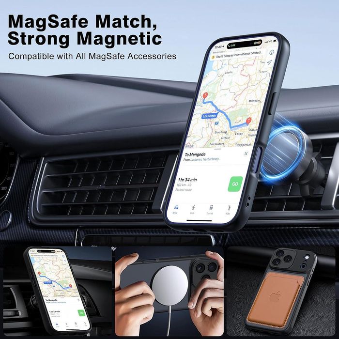 Матов magsafe кейс за apple iphone 17 pro max със защита на камерите