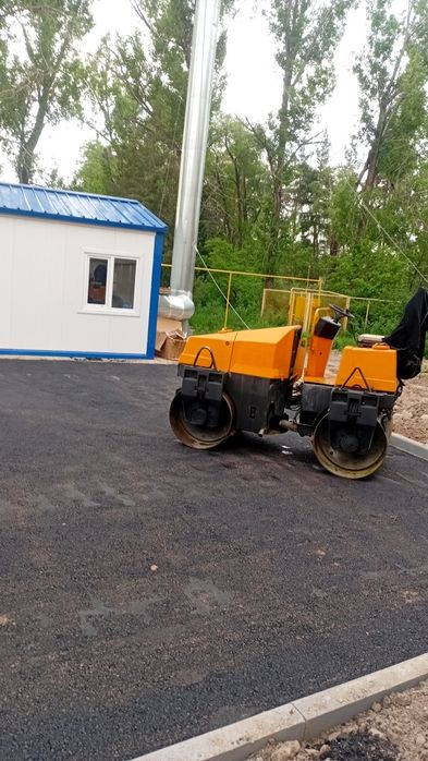 Каток дорожная работа