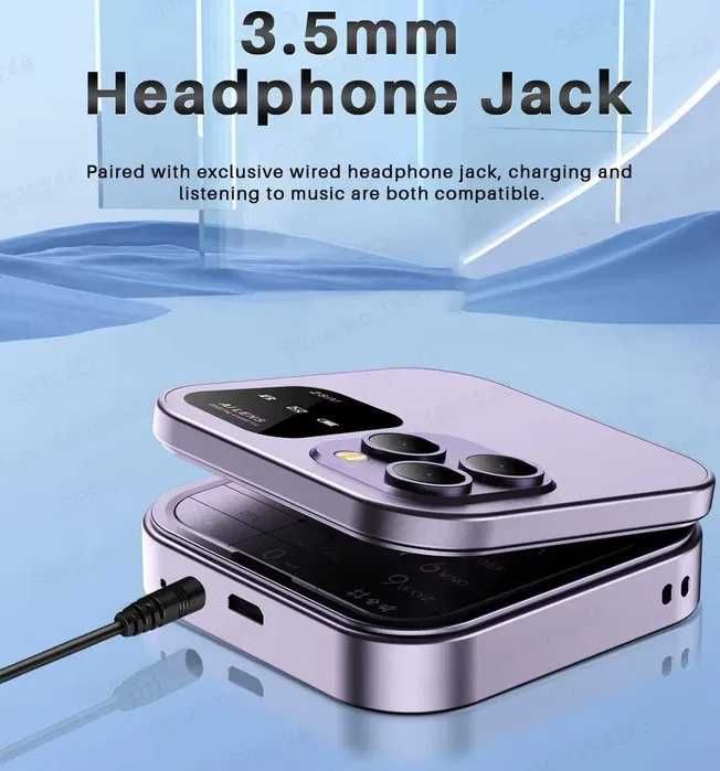 Сгъваем телефон i16 Pro с 2 сим карти,двоен екран,фенер,камера,,радио