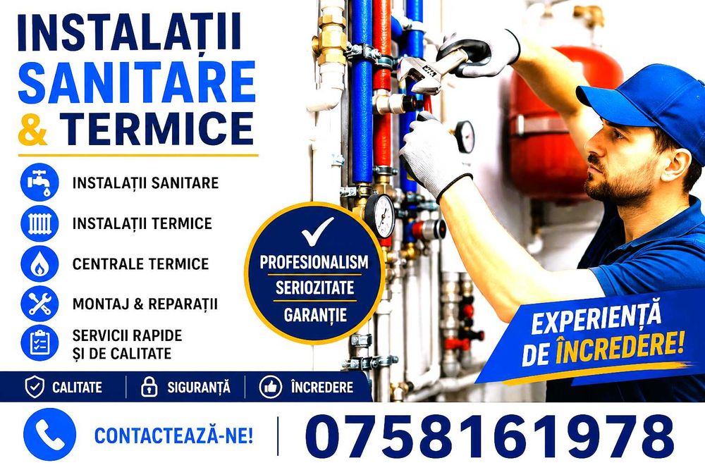Instalații sanitare urgente NON-STOP Reparații rapide Prețuri bune