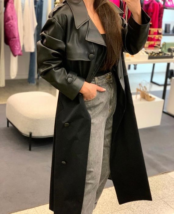 Тренчкот JIJIL кожа + велур