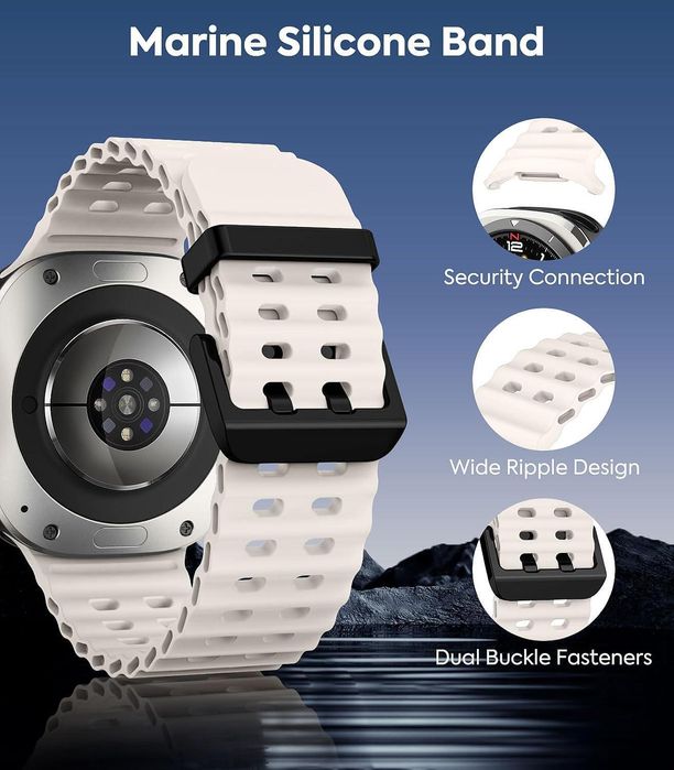 Силиконова Каишка за Samsung Galaxy Watch Ultra - Starlight цвят