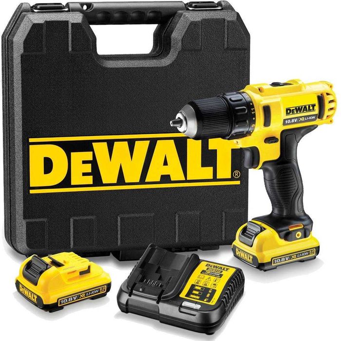Винтоверт DeWALT DCD710D2, 10.8 V, 24 Nm, с 2 батерии и зарядно