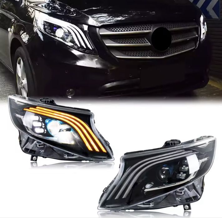 Far Faruri Full LED Mercedes Vito Viano W447 2015-2023 Upgrade Retrofit Pentru Faruri Halogen Plug And Play