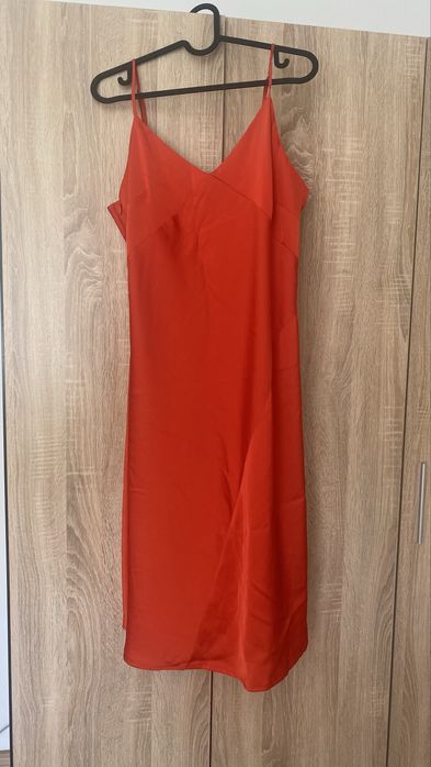 Rochie gravida din satin cu bretele