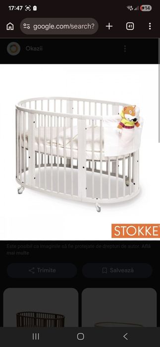 Patut alb oval Stokke si masa de infasat stokke ovala