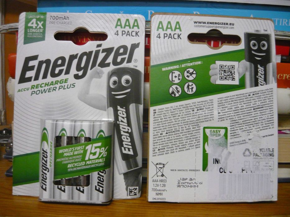 Acumulatori Energizer Japan AA 2000 mAh NOI, set 4bc ideale pt jucării