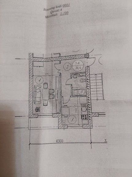 Продаётся квартира гулистан 1 комнатная 42 кв