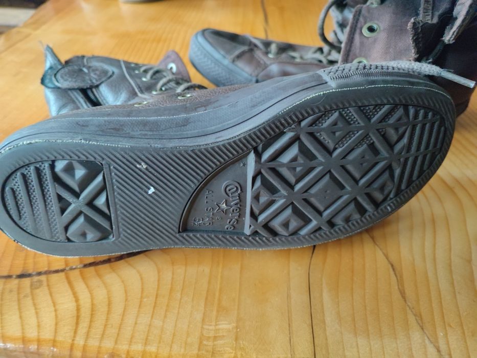 Винтидж бутикови кожени кецове военни кожени Converse Chuck Taylor All