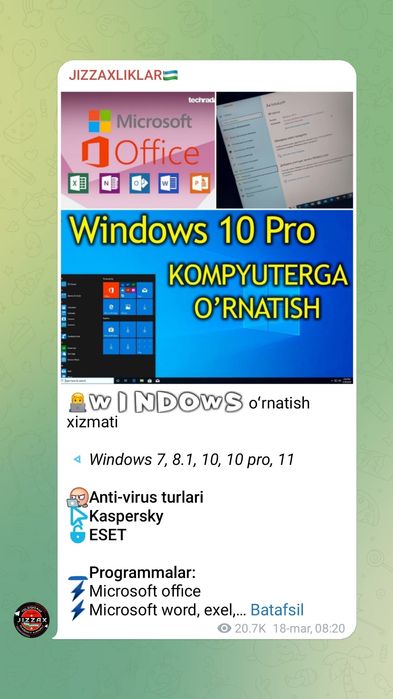 Windows o'rnatish
