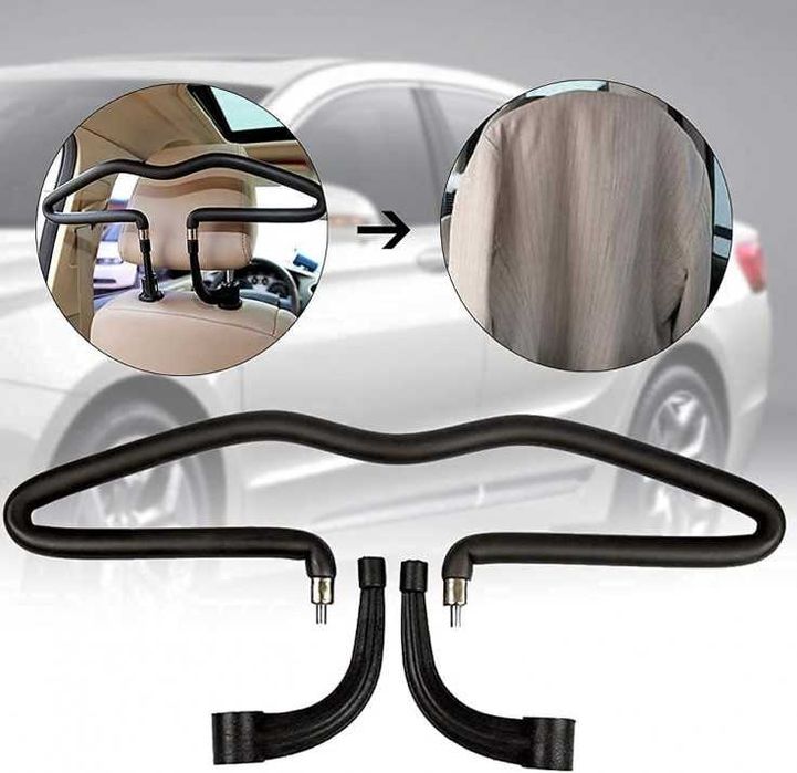 Закачалка за дрехи Automat, За автомобил, Универсална, Черна