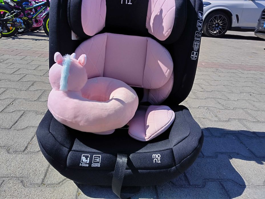 MONI Стол за кола I-SIZE I-SAFE ISOFIX (76-150 см) розов