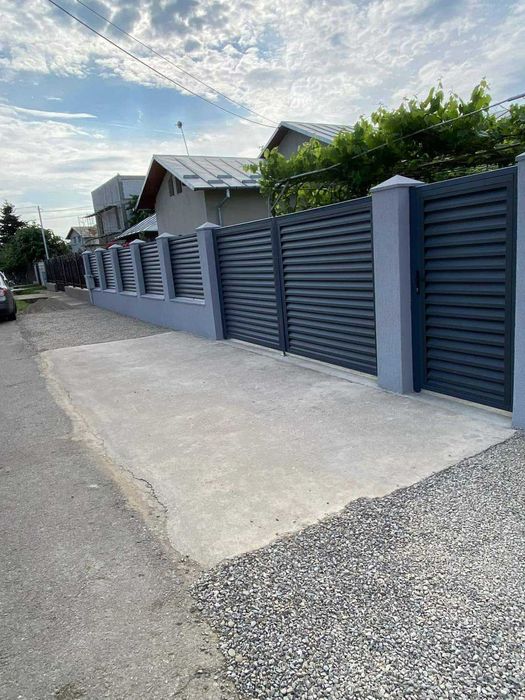 Garduri si porti din panou stil jaluzele, sipca metalica, plasa si BCA