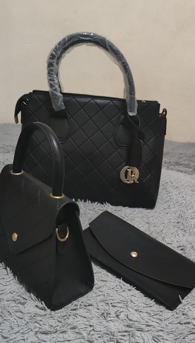 Сумка тройка черная