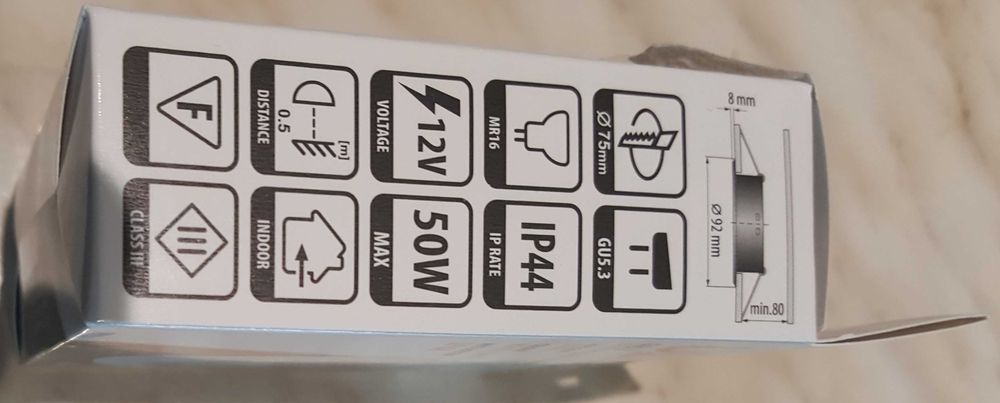 ULTRALUX - LVSBMR16WH луна за вграждане, влагозащитена