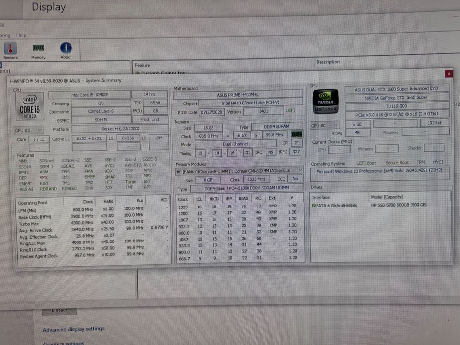 PC Gaming i5-10400F / GTX 1660 SUPER 6 GB / 16 GB RAM / SSD 500 GB