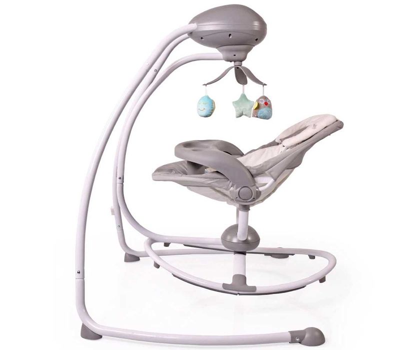 Електрическа бебешка люлка Cangaroo Woodsy, сива