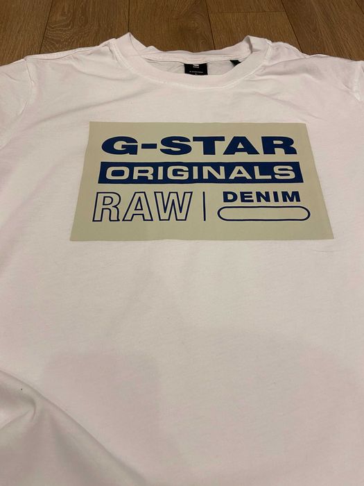 G-STAR, Тениска Originals от органичен памук с лого, Бяла, S, L, XL и XXL