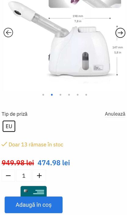 Aparat de saună facială cu aburi, modelul Kingdom K-33S Home Use Face Steamer