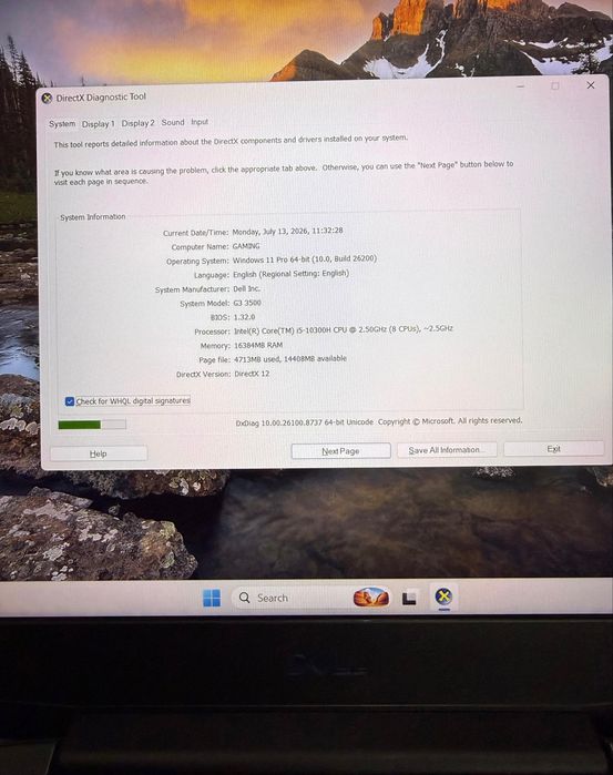 Laptop Dell G3 I5 gen 10 Gaming