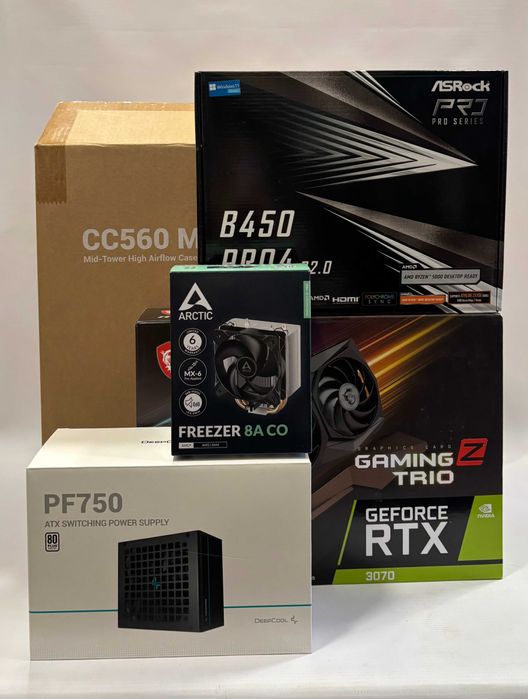 Геймърски компютър AMD Ryzen 5 5500, RTX 3070 8GB, 16GB ram