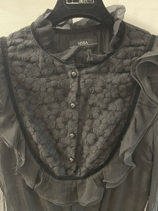 Bluza din dantela si voal Nissa