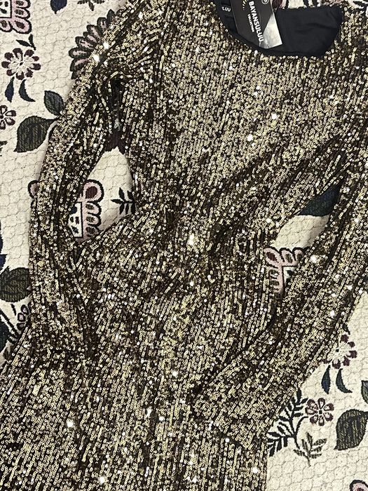 Платье блестящая золотистый