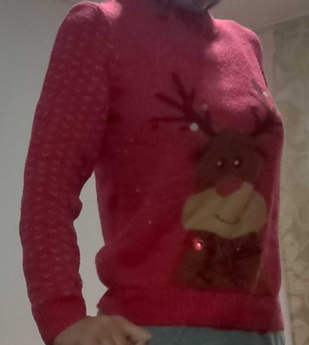 Olx& WhatsApp (146-152) pulover, jacheta, iarna, cu un cerb acrilic