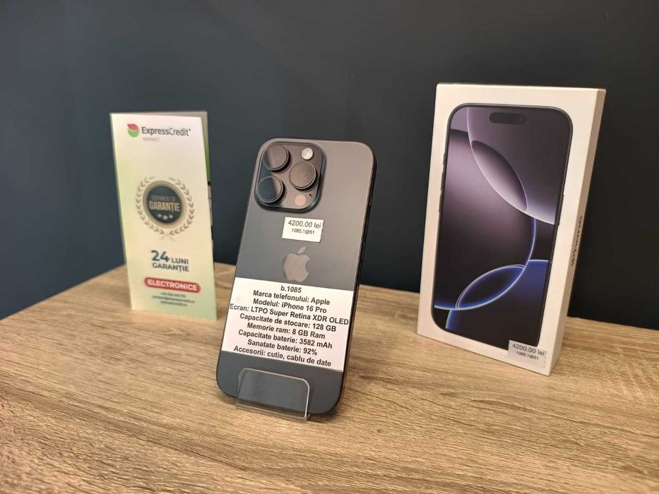 (AG51) Apple iPhone 16 Pro 128 GB b1085 - Garantie 2 ani!