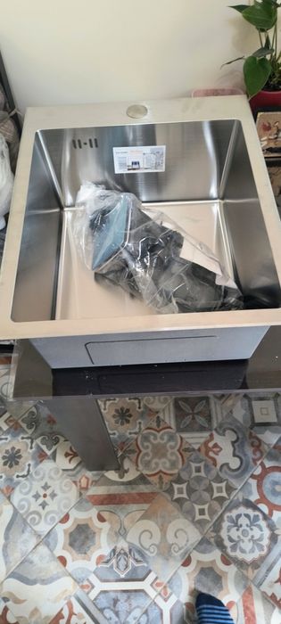 Кухненска мивка ICK 4250H, Inter Ceramic, неръждаема стомана, едно корито, със сифон, 42x50см