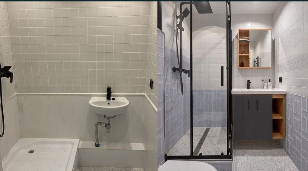 Renovare baie, montaj gresie, faianta, chiuveta din gresie