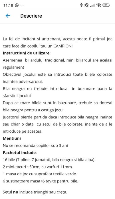 Masa de biliard joc pentru copii