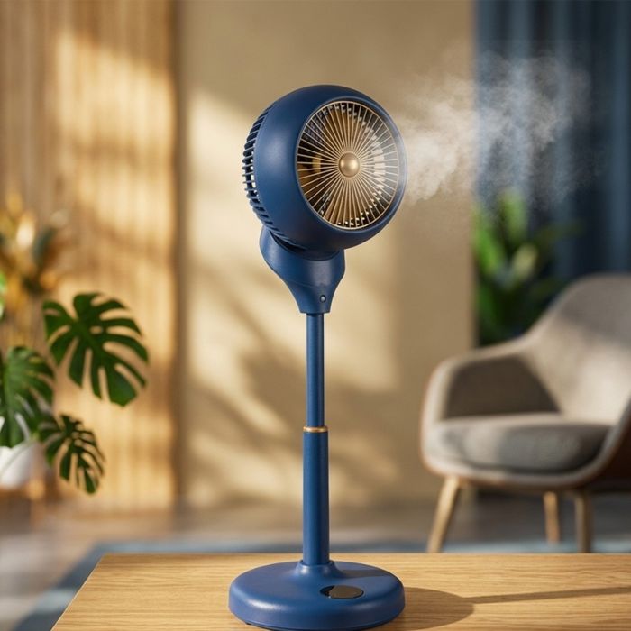 Смарт вентилатор с водна мъгла, 360° циркулация на въздуха и LED дисплей – 35W