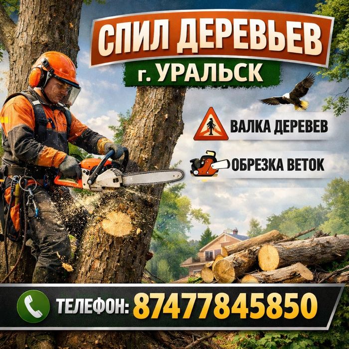 Спил  и обрезка деревьев уральск