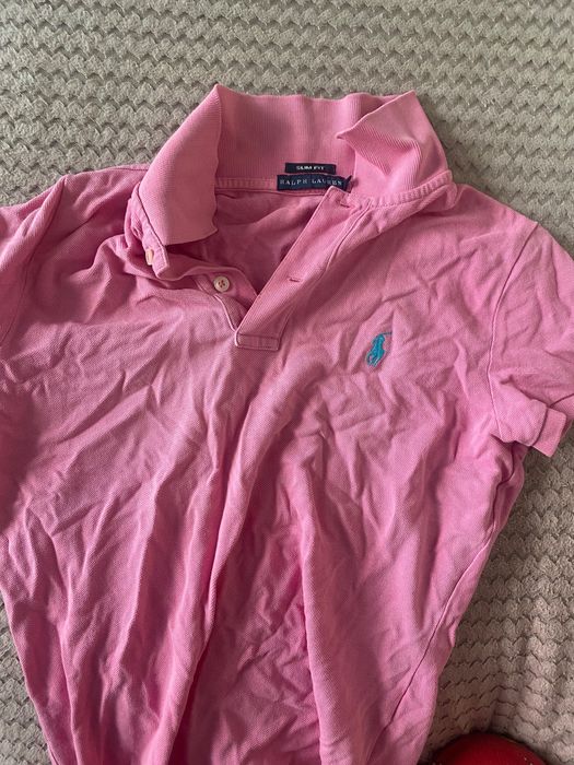 Тъмно розова тениска с яка polo Ralph Lauren