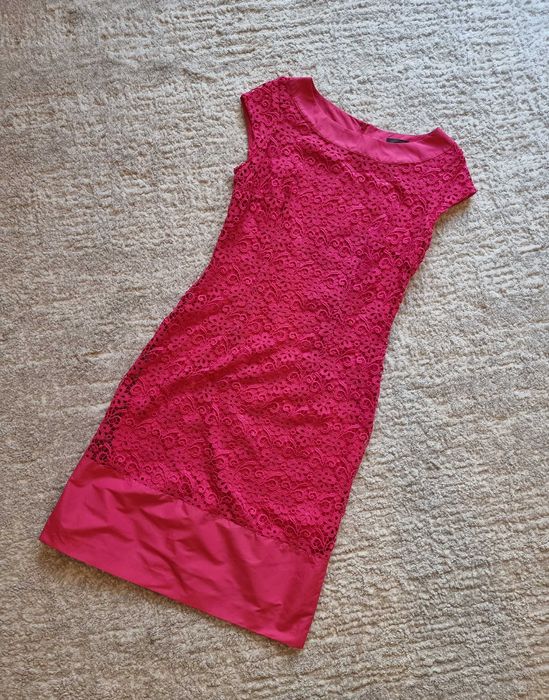 Rochie de zi marimea 38, sarafan S.Oliver, roz fucsia