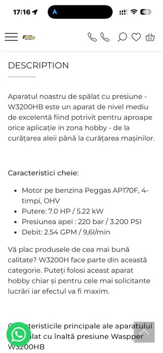 Aparat de spalat jet cu presiune