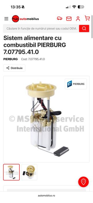 PIERBURG 7.07795.41.0 pompa combustibil