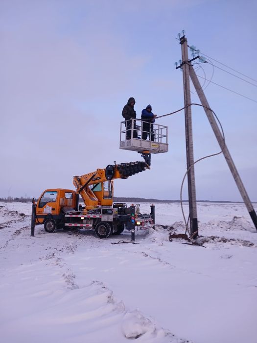 Установка опор ЛЭП