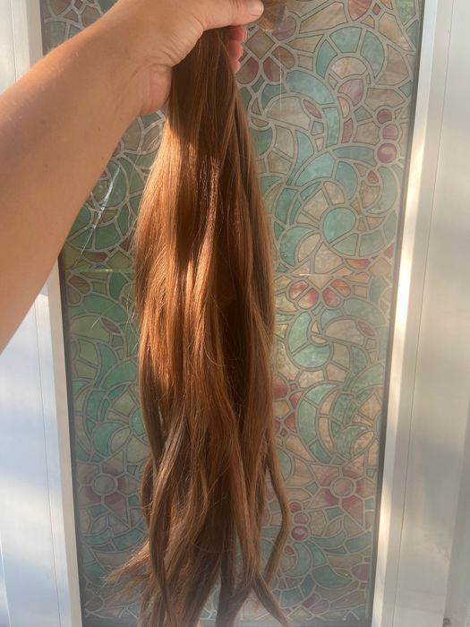 Extensii păr natural cu bandă / castaniu/Sungate/60 cm/40buc