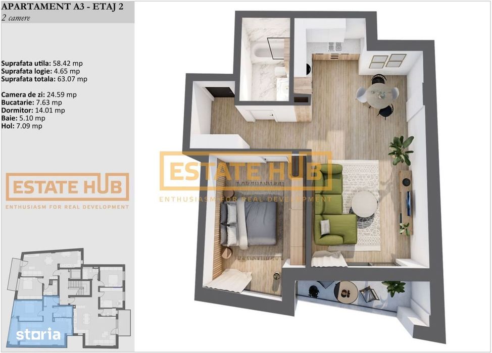 2 camere premium Paris-0%comision-De la Dezvoltator
