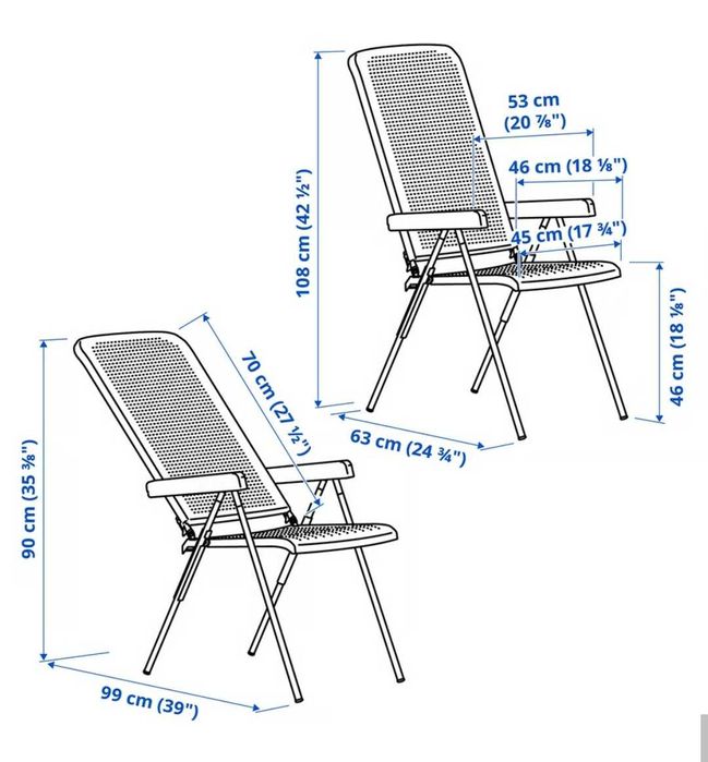 Scaun pliant cu spatar reglabil Ikea Torparo