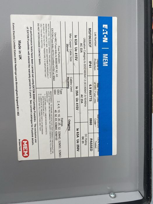 Tablou de siguranta electric tri fazic