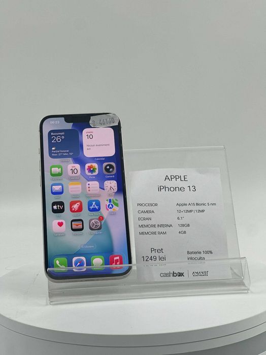 Iphone 13 128GB Bat100 Inlocuita Garantie 24 Luni CashBox
