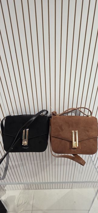 Дамска чанта Demellier в черно и кафяво